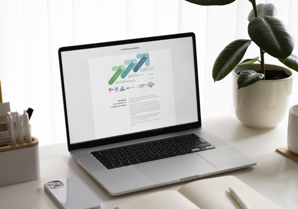 Mock-up du site one page de changeo avec une partie A propos