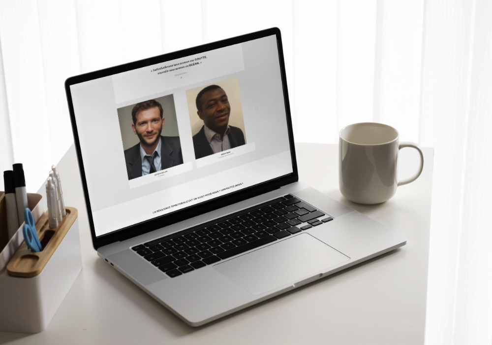 Mockup du site wordpress de Changeo, partie présentation de l'équipe